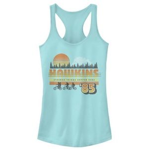 NWOT Junior's Stranger Things Retro Hawkins Bikers Racerback Tank Top. Sz S